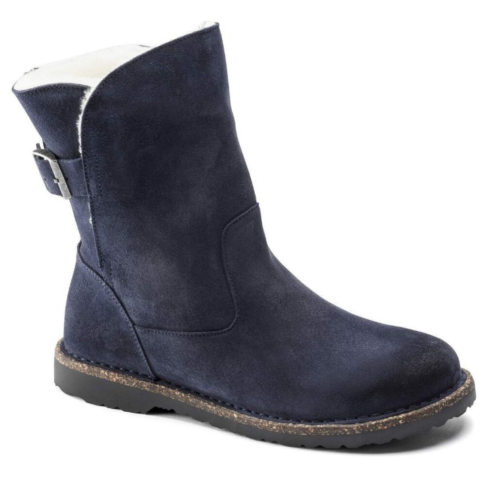 Birkenstock Navy Uppsala Shearling Suede Leather Boots Size Men's 4 Women's 6